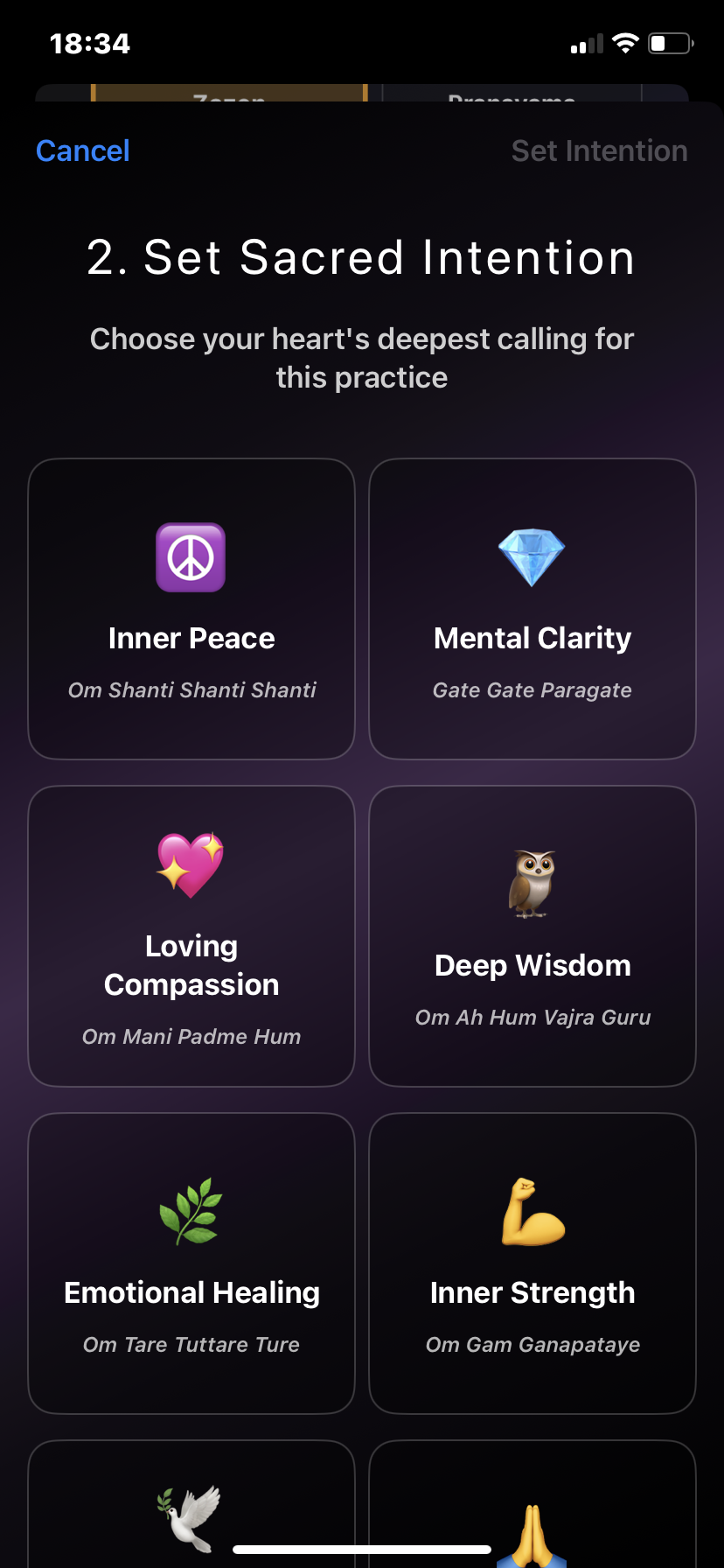 Saffron App Set Intentions