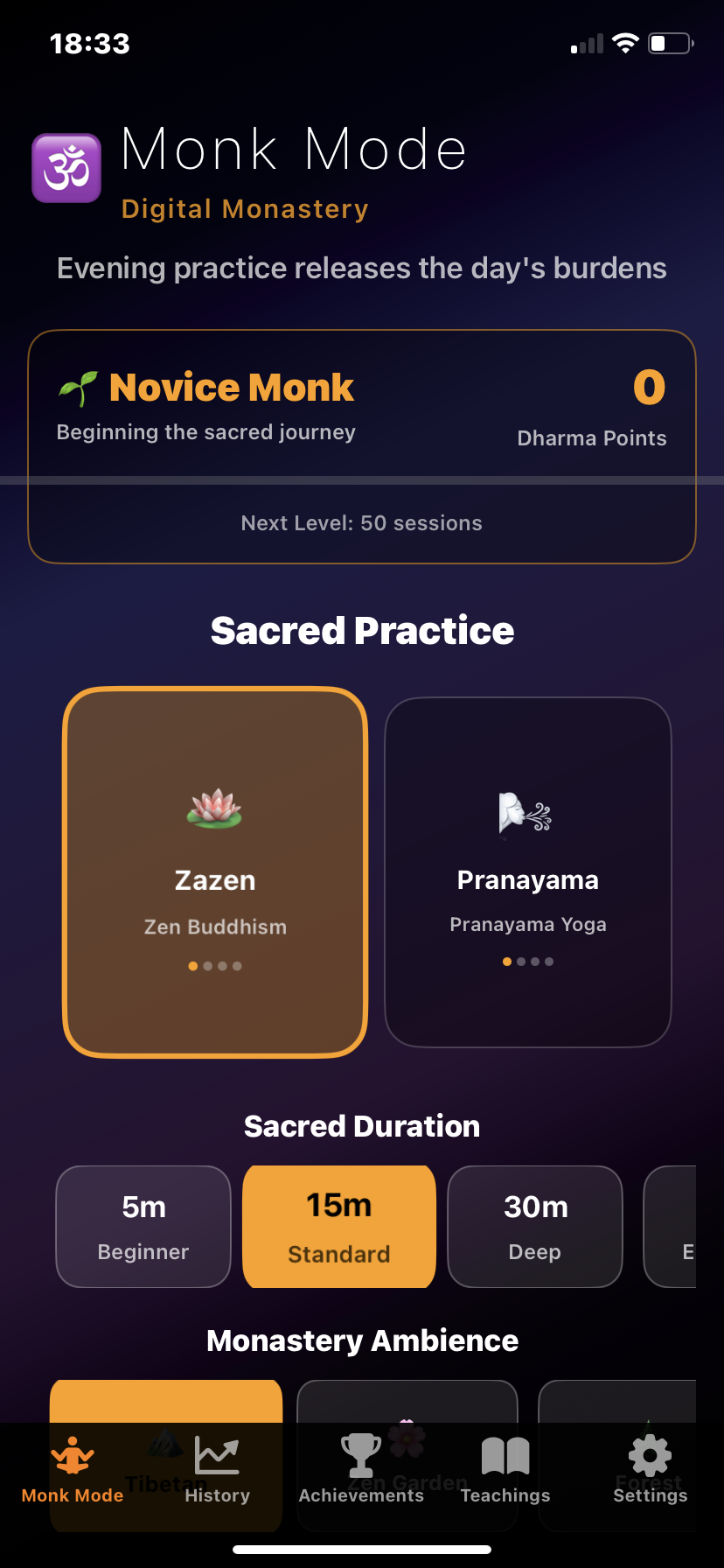 Saffron App Home Screen