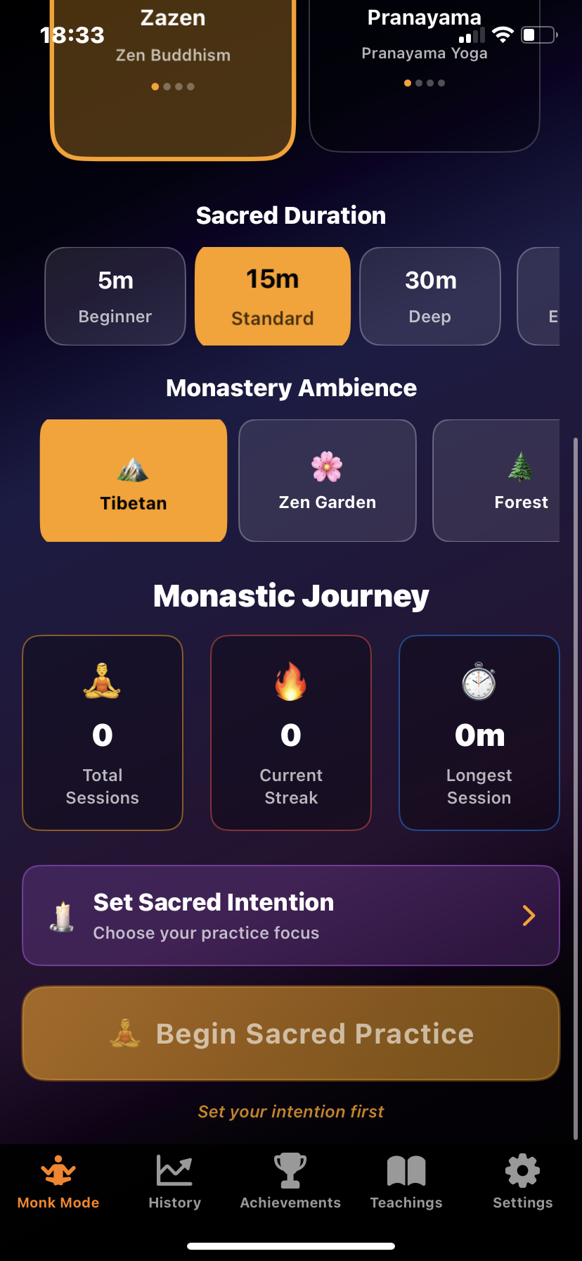 Saffron App Practice Selection
