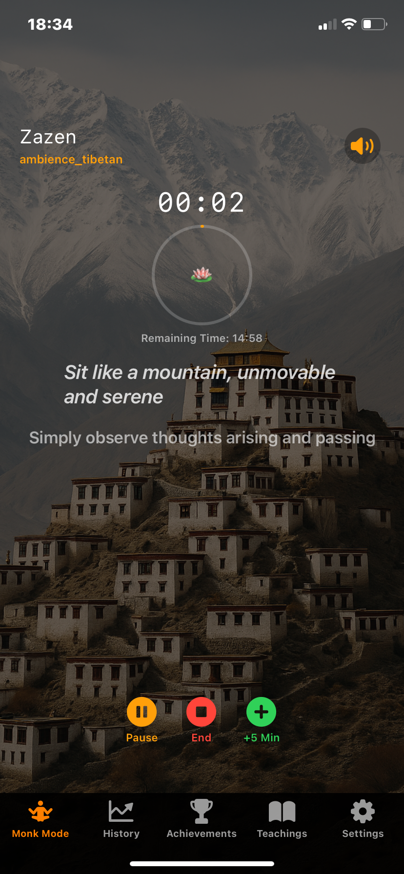 Saffron App Meditation Session