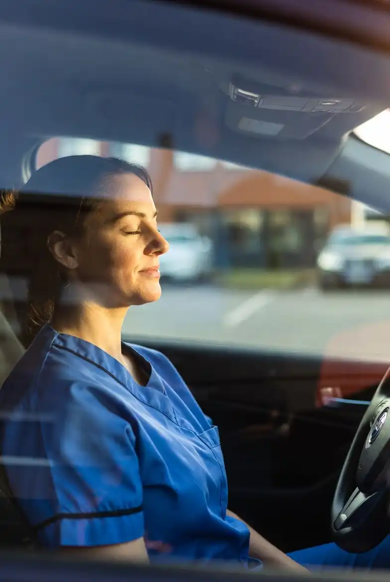 Doctor in quiet moment of reflection